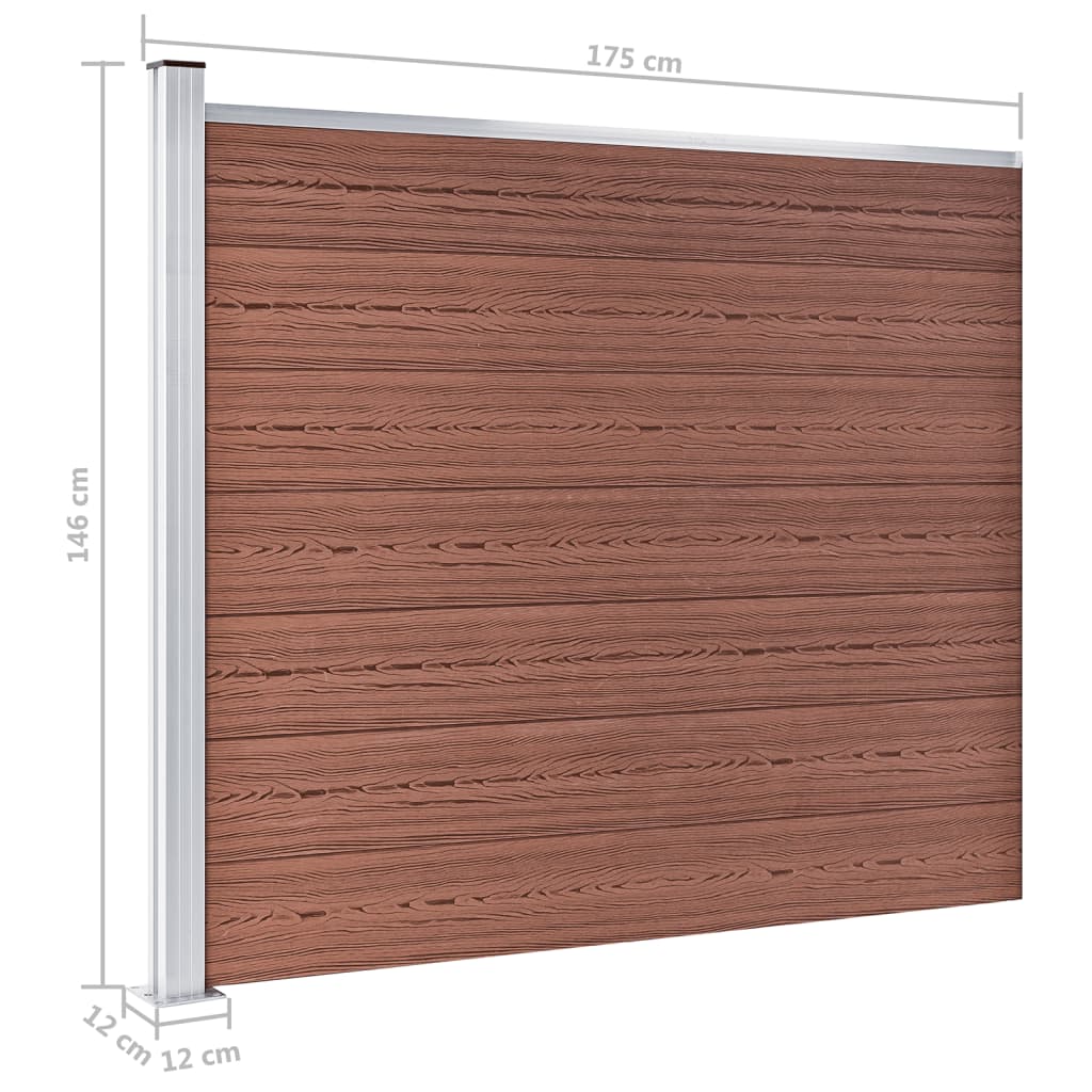 vidaXL Panel Çit Kahverengi 175x146 cm WPC