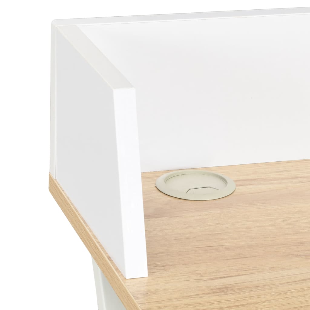 vidaXL Çalışma Masası Beyaz ve Doğal Renk 80x50x84 cm