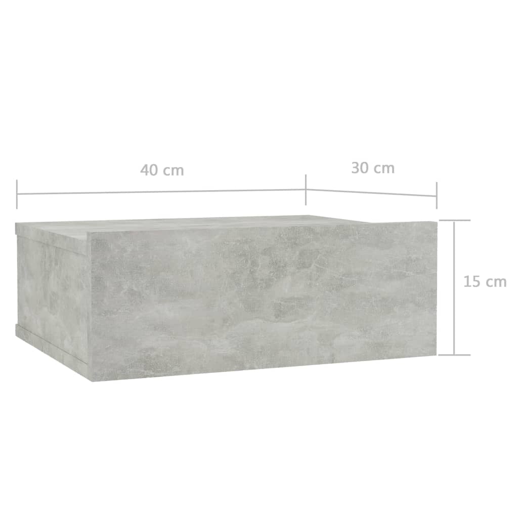 vidaXL Duvara Monte Komodin Beton Grisi 40x30x15 cm Sunta