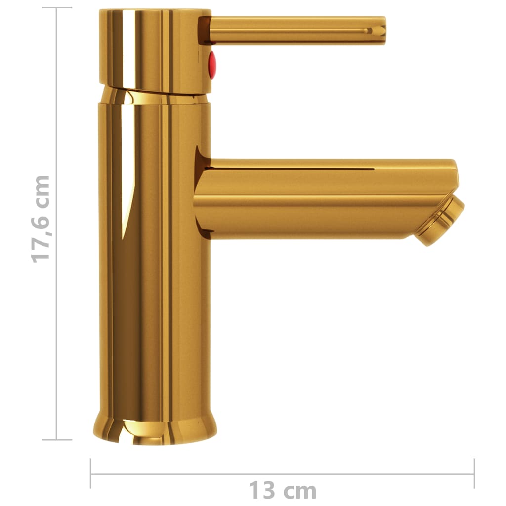 vidaXL Banyo Lavabo Bataryası Altın Sarısı 130x176 mm