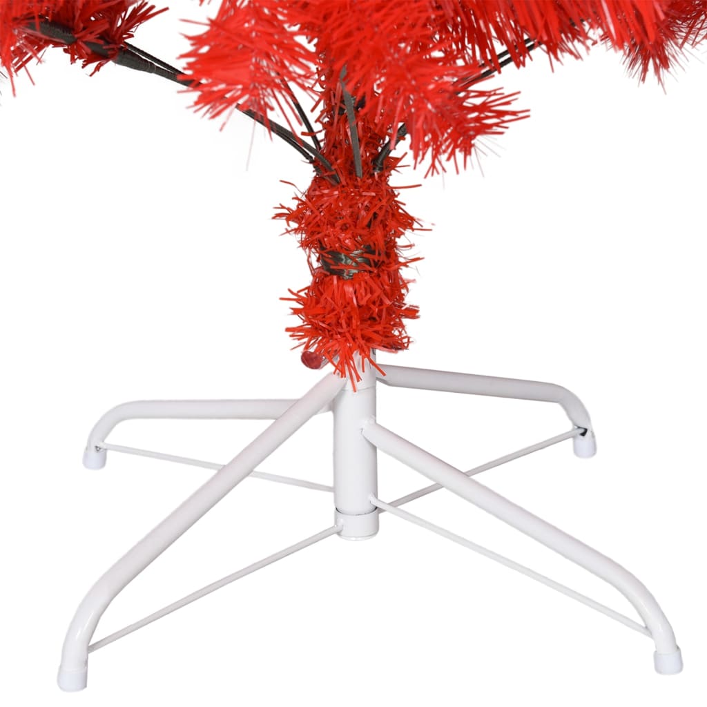 vidaXL Ayaklı Yapay Yılbaşı Çam Ağacı Kırmızı 180 cm PVC