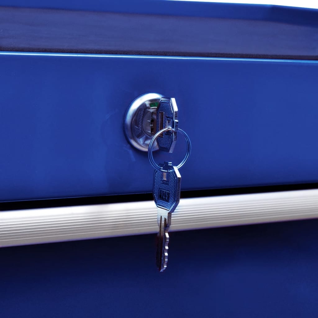 vidaXL Atölye Takım Arabası 7 Çekmeceli Mavi