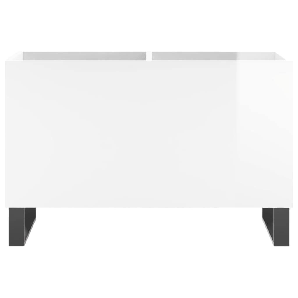 vidaXL Plak Dolabı Parlak Beyaz 74,5x38x48 cm Kompozit Ahşap