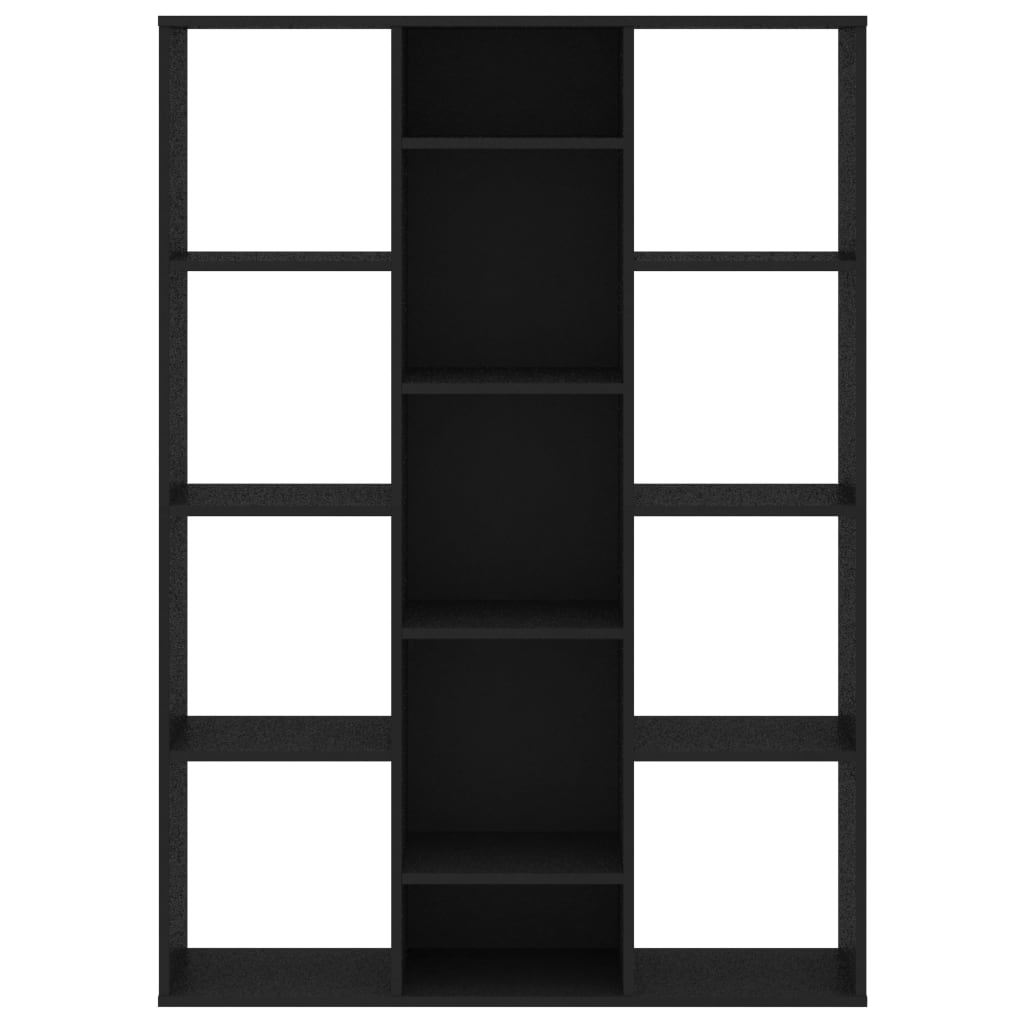 vidaXL Paravan/Kitaplık Siyah 100x24x140 cm Sunta