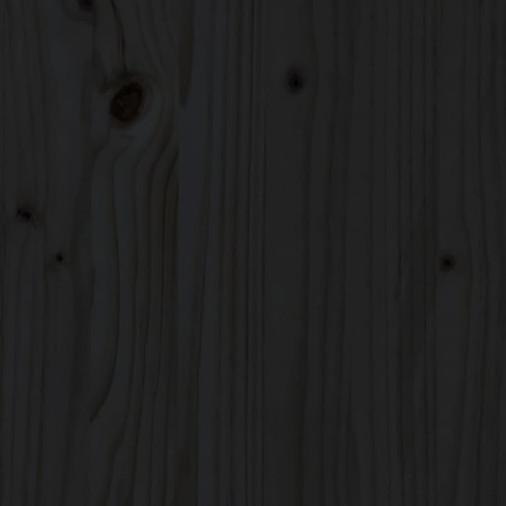 vidaXL Kitaplık/Paravan Siyah 80x25x101 cm Masif Çam Ağacı