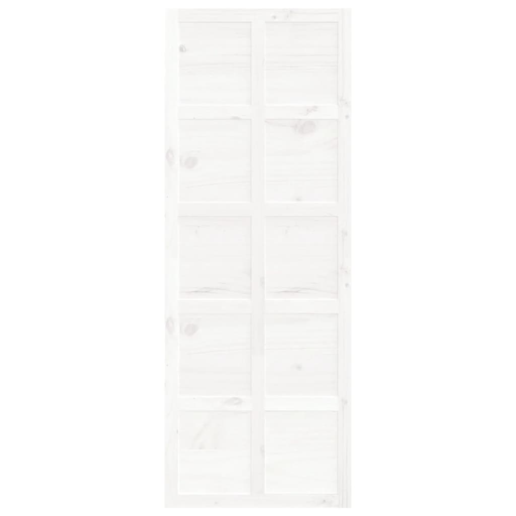vidaXL Ahşap Kapı Beyaz 80x1,8x214 cm Masif Çam Ağacı