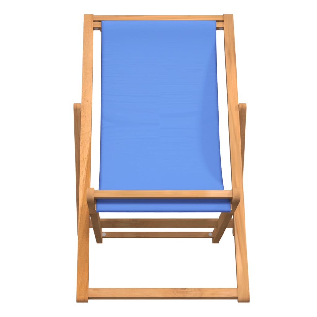 vidaXL Şezlong Sandalye Mavi 56x105x96 cm Tik Ağacı