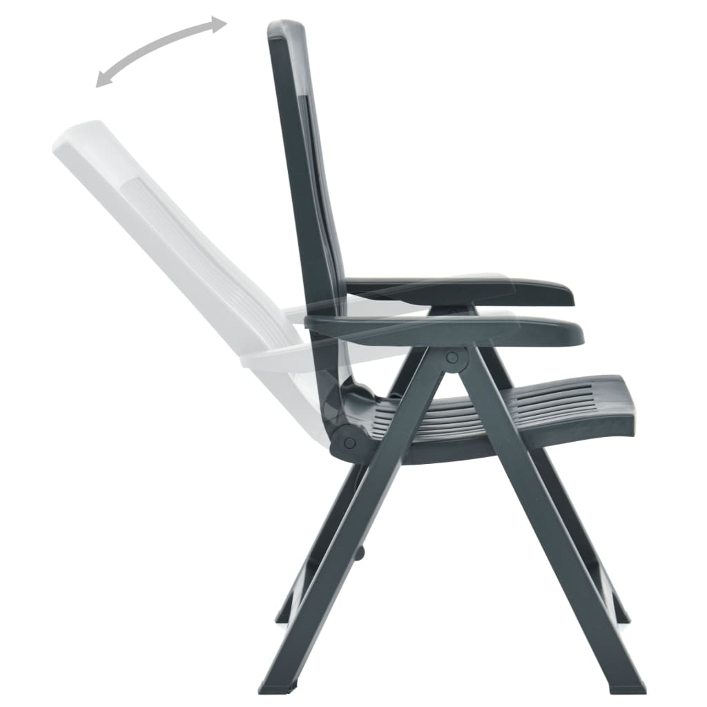 vidaXL Şezlong Sandalye 2 Adet Yeşil Plastik