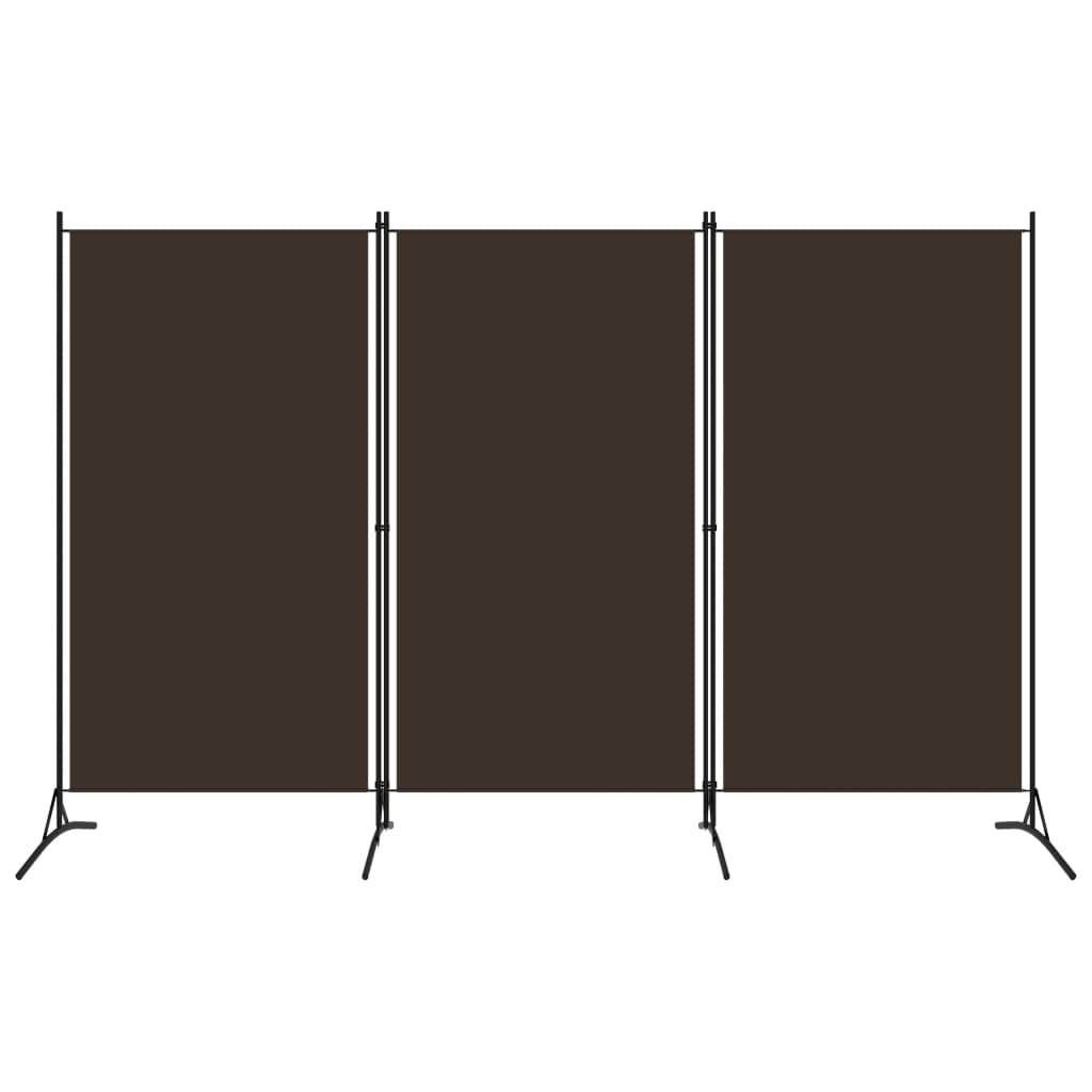 vidaXL 3-Panel Oda Bölücü Kahverengi 260x180 cm
