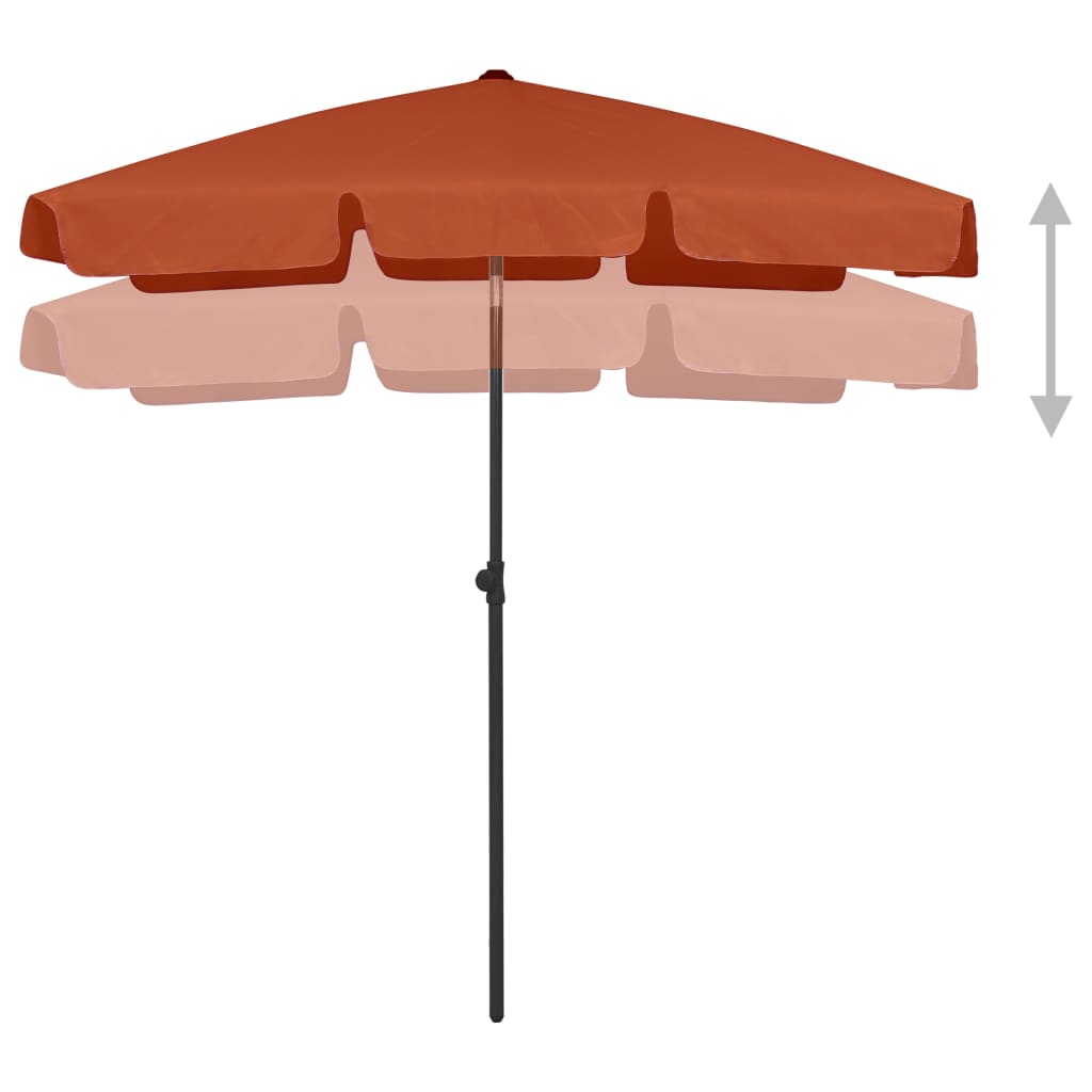 vidaXL Plaj Şemsiyesi Kiremit Rengi 180x120 cm
