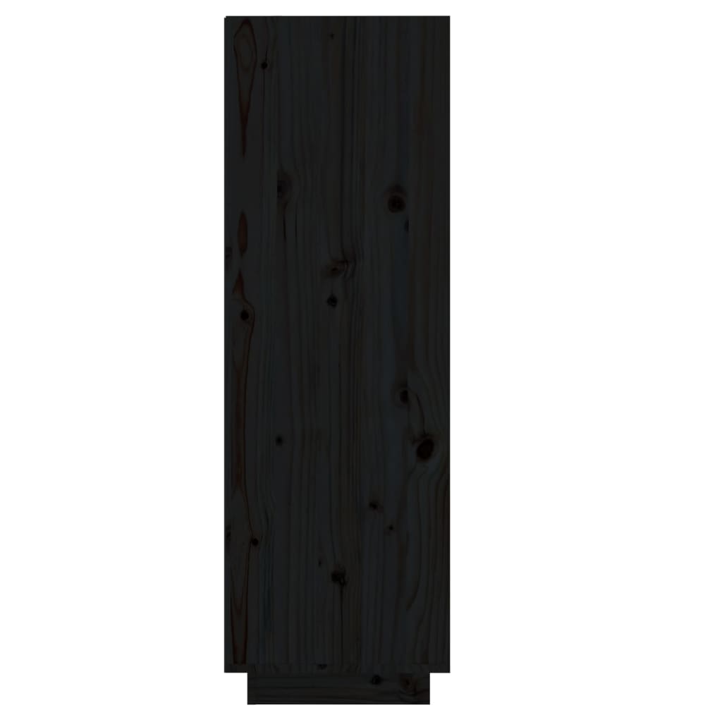 vidaXL Ayakkabılık Siyah 34x30x105 cm Masif Çam Ağacı