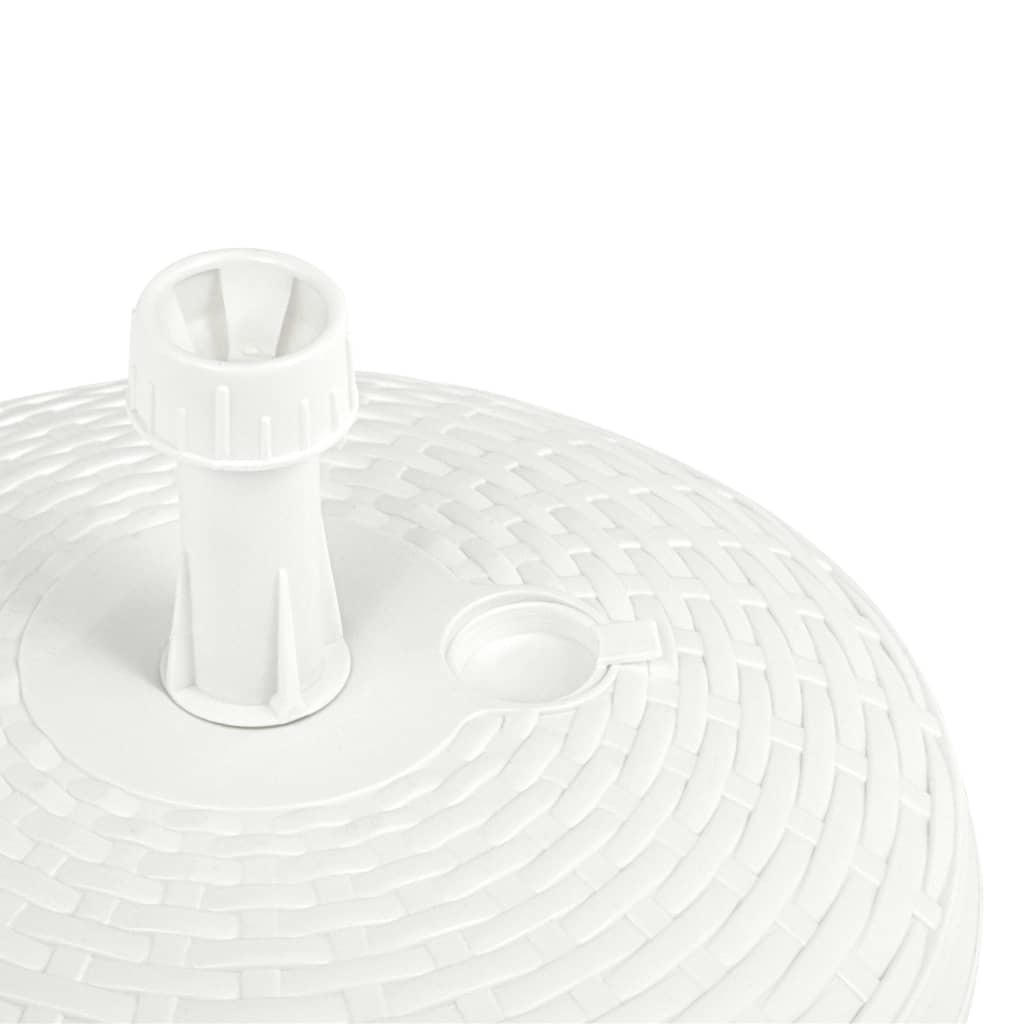 vidaXL Şemsiye Altlığı Kum/Su Doldurulabilir 20 L Beyaz Plastik Rattan