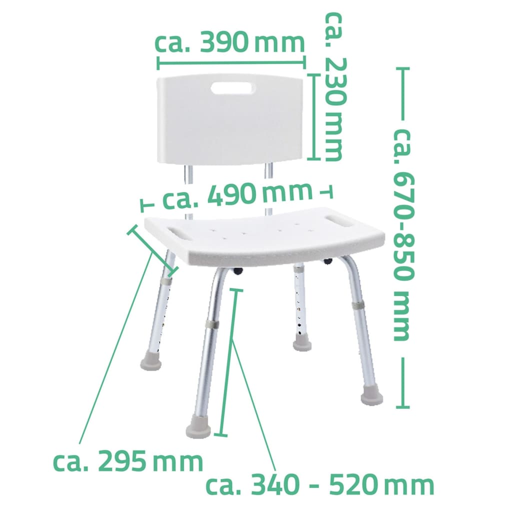 RIDDER Banyo Sandalyesi Beyaz 100 kg A00602101