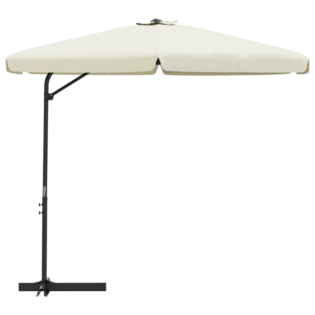 vidaXL Çelik Direkli Güneş Şemsiyesi Kum Beyazı 300 cm