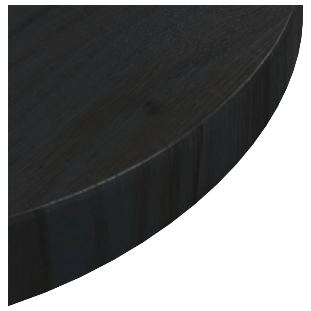 vidaXL Masa Tablası Siyah Ø30x2,5 cm Masif Çam Ağacı