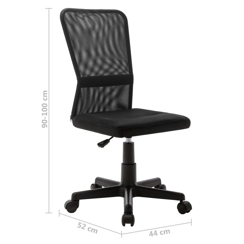 vidaXL Ofis Sandalyesi Siyah 44x52x100 cm Fileli Kumaş