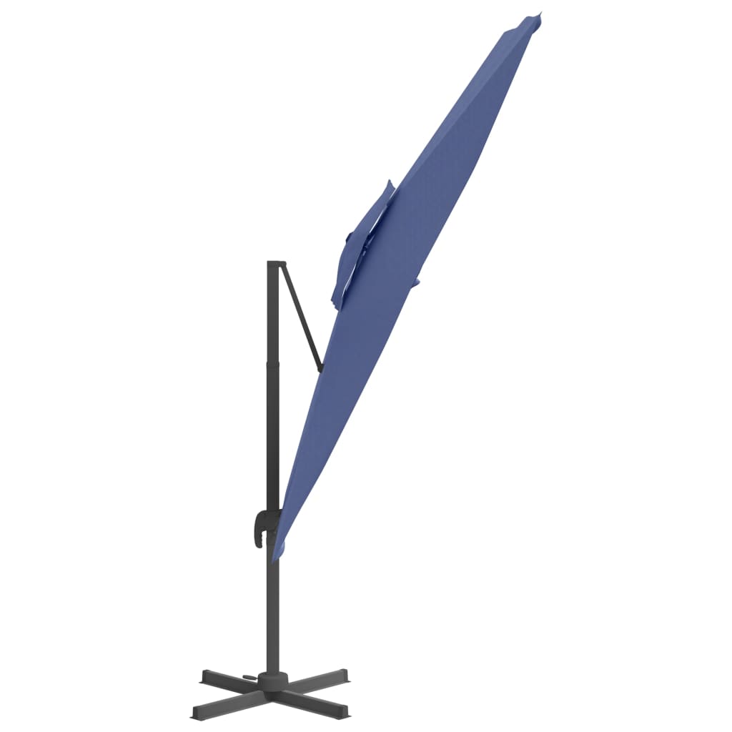 vidaXL Yandan Gövdeli Şemsiye Çift Gök Mavisi 400x300 cm
