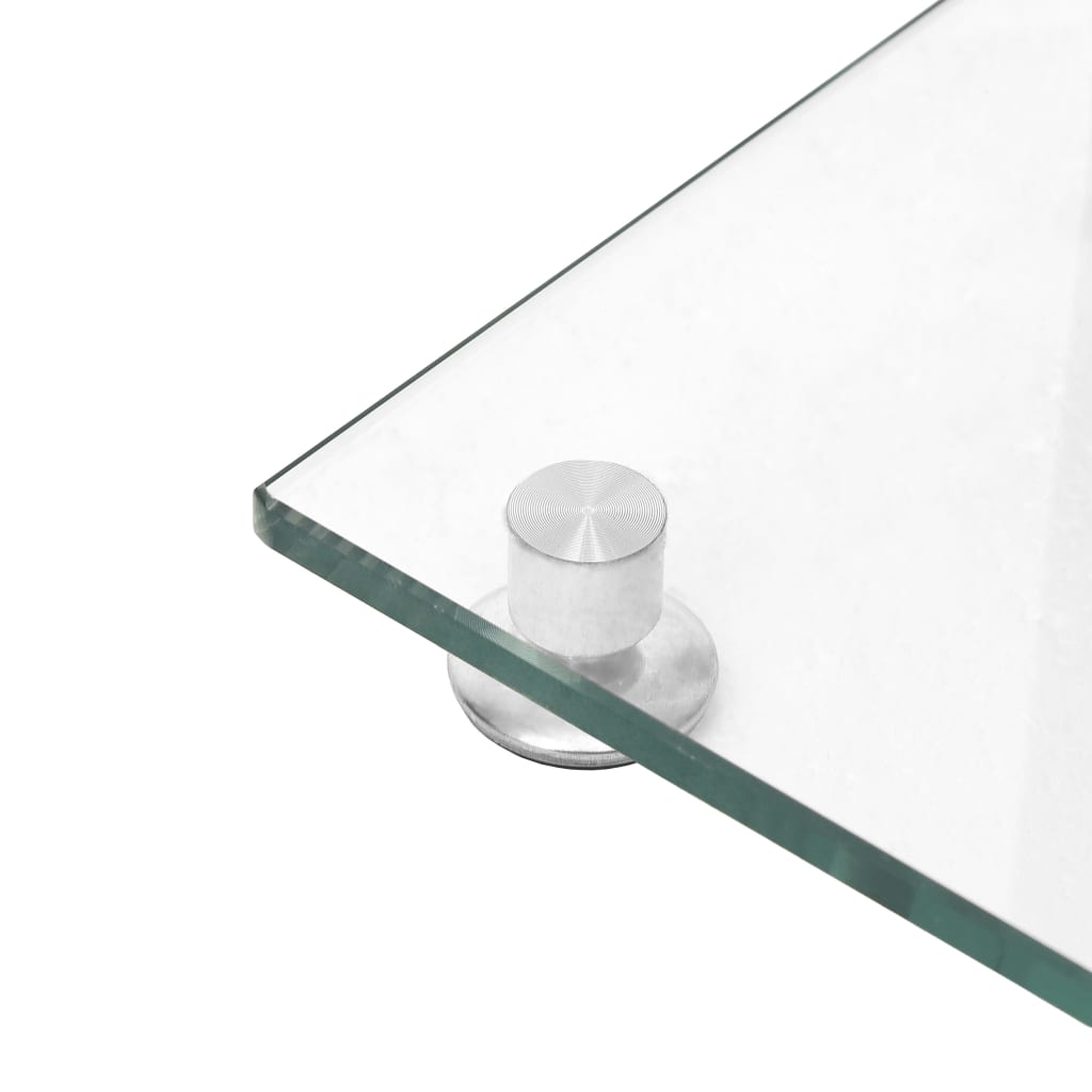 vidaXL Hoparlör Standı Tek Sütunlu 2 Adet Gümüş Rengi Temperli Cam
