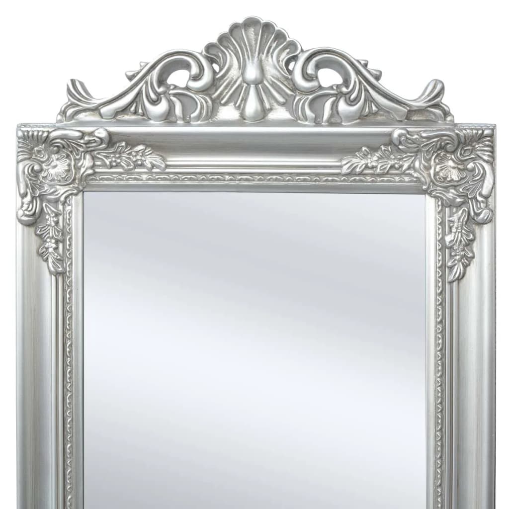 vidaXL Ayaklı Ayna Gümüş Rengi 160x40 cm Barok Stil