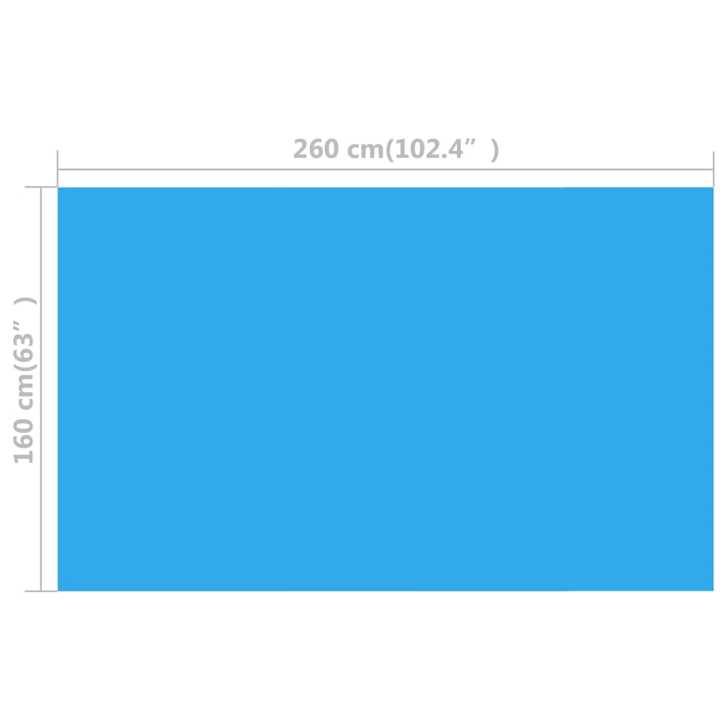 vidaXL Dikdörtgen Havuz Örtüsü Mavi 260x160 cm PE