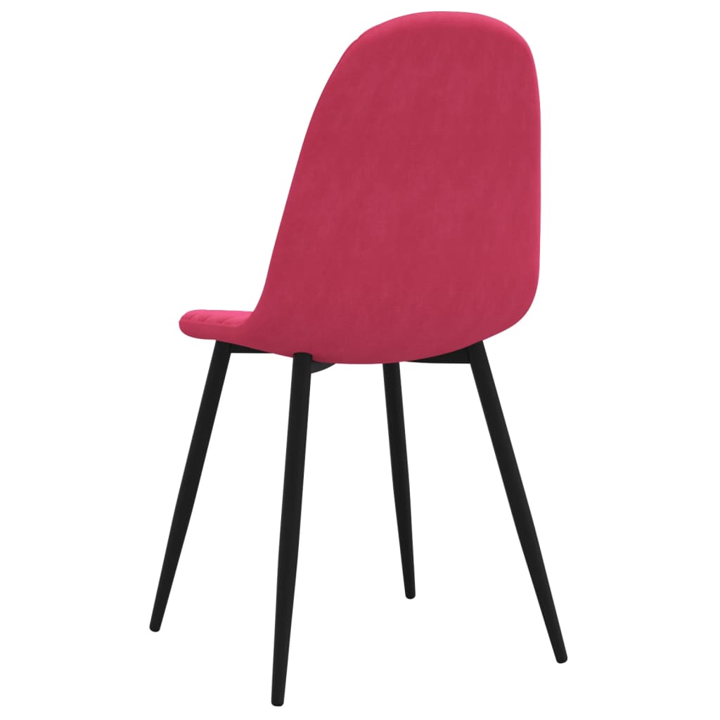 vidaXL Yemek Sandalyesi 2 Adet Şarap Kırmızısı Kadife