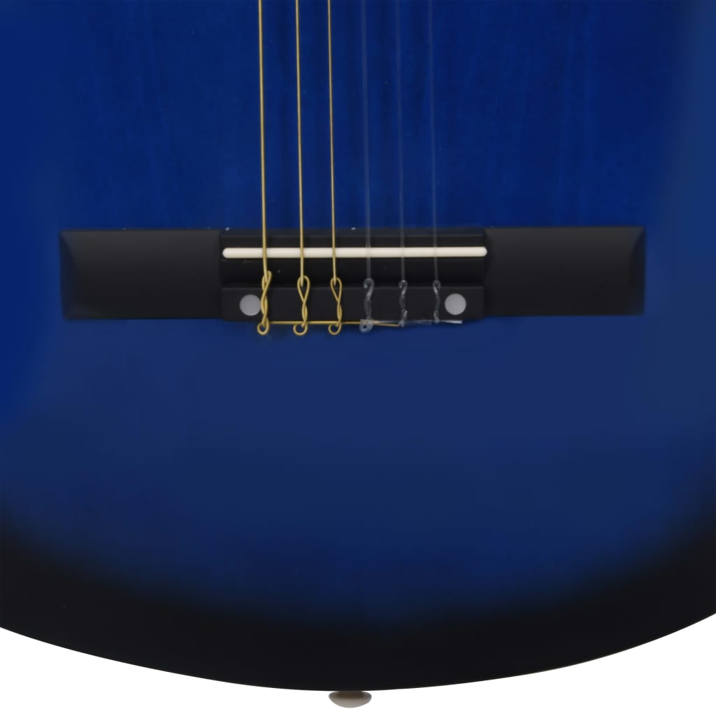 vidaXL 8 Parça Klasik Gitar Başlangıç Seti Mavi 1/2 87,5 cm