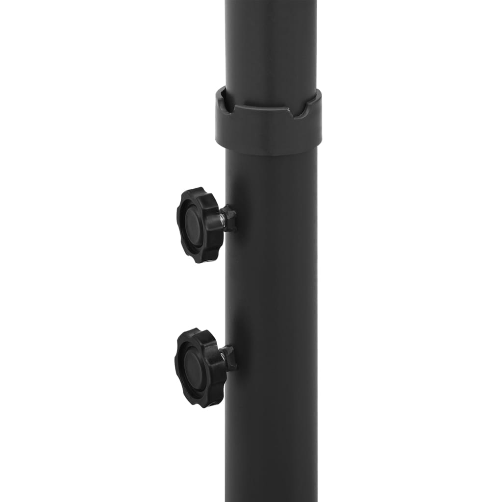vidaXL Yandan Gövdeli Çift Başlı Çelik Şemsiye Siyah 600 cm