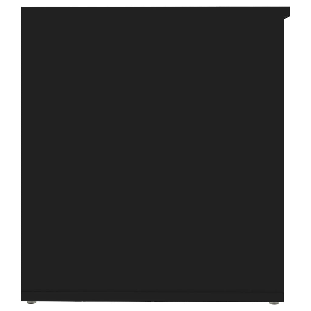 vidaXL Depolama Sandığı Siyah 84x42x46 cm Kompozit Ahşap