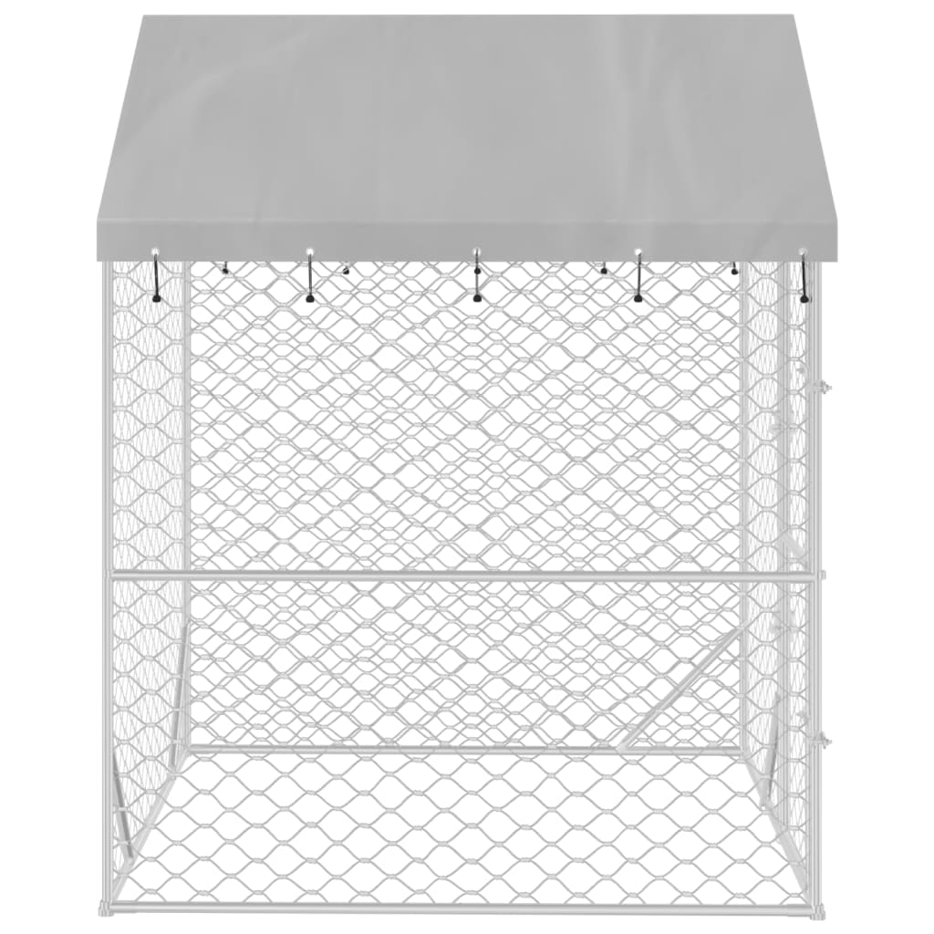 vidaXL Çatılı Bahçe Köpek Kafesi 2x2x2,5 m Galvanizli Çelik