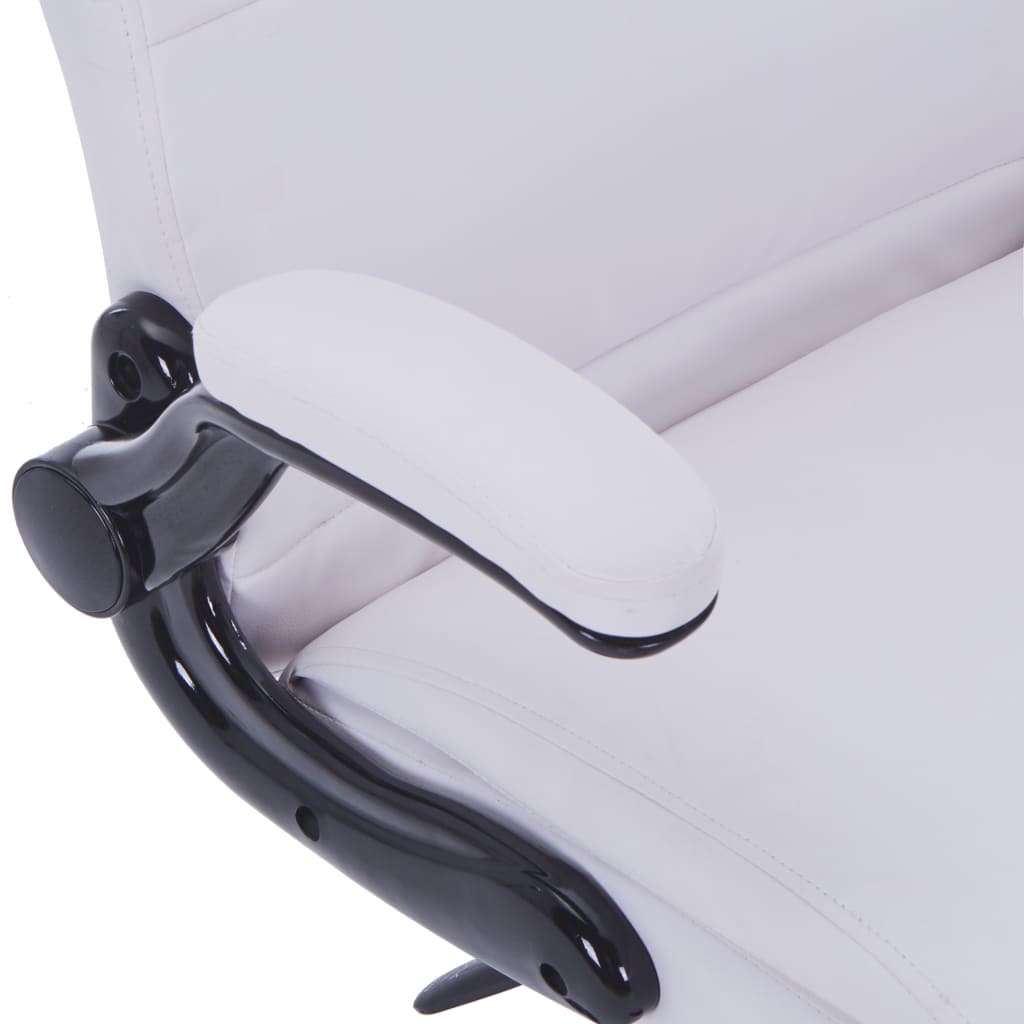 vidaXL Döner Sandalye Suni Deri Ayarlanabilir Beyaz