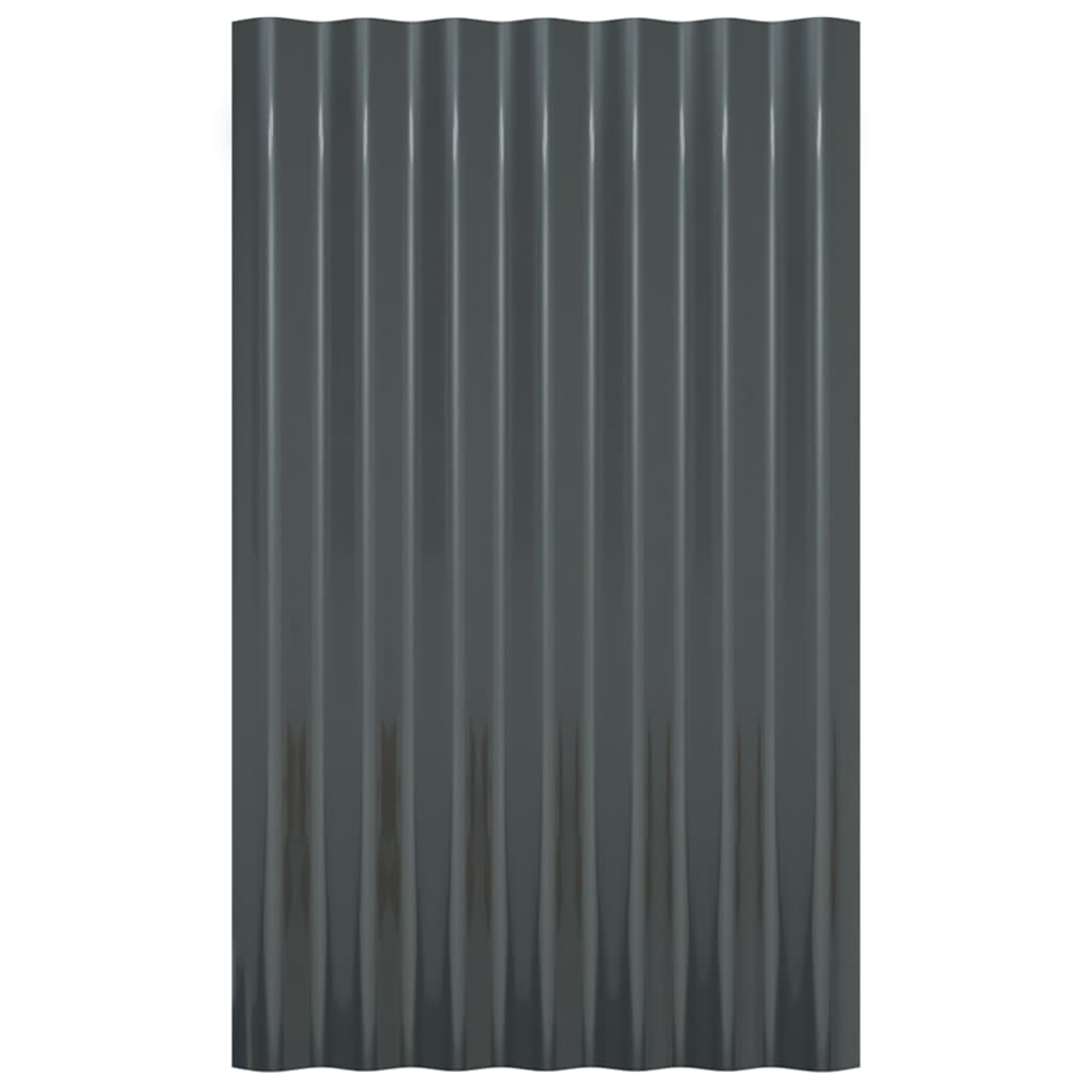 vidaXL 36 Adet Çatı Paneli 60x36 cm Toz Boyalı Çelik Antrasit
