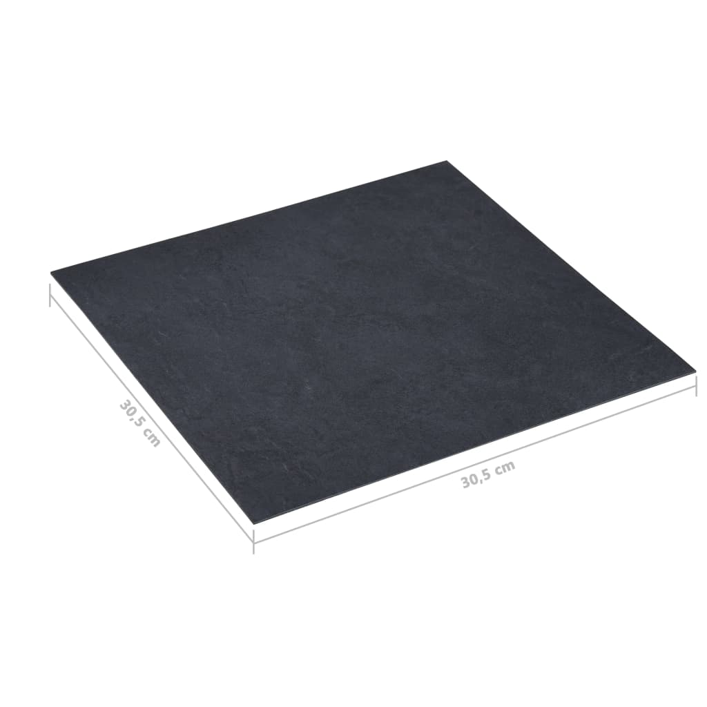vidaXL Kendinden Yapışkanlı Yer Döşemesi PVC 5,11 m² Siyah Mermer