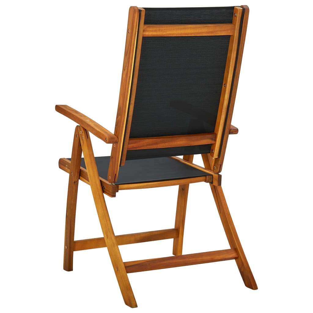 vidaXL Katlanır Bahçe Sandalyesi 2 Adet Masif Akasya Ağacı Tekstilen