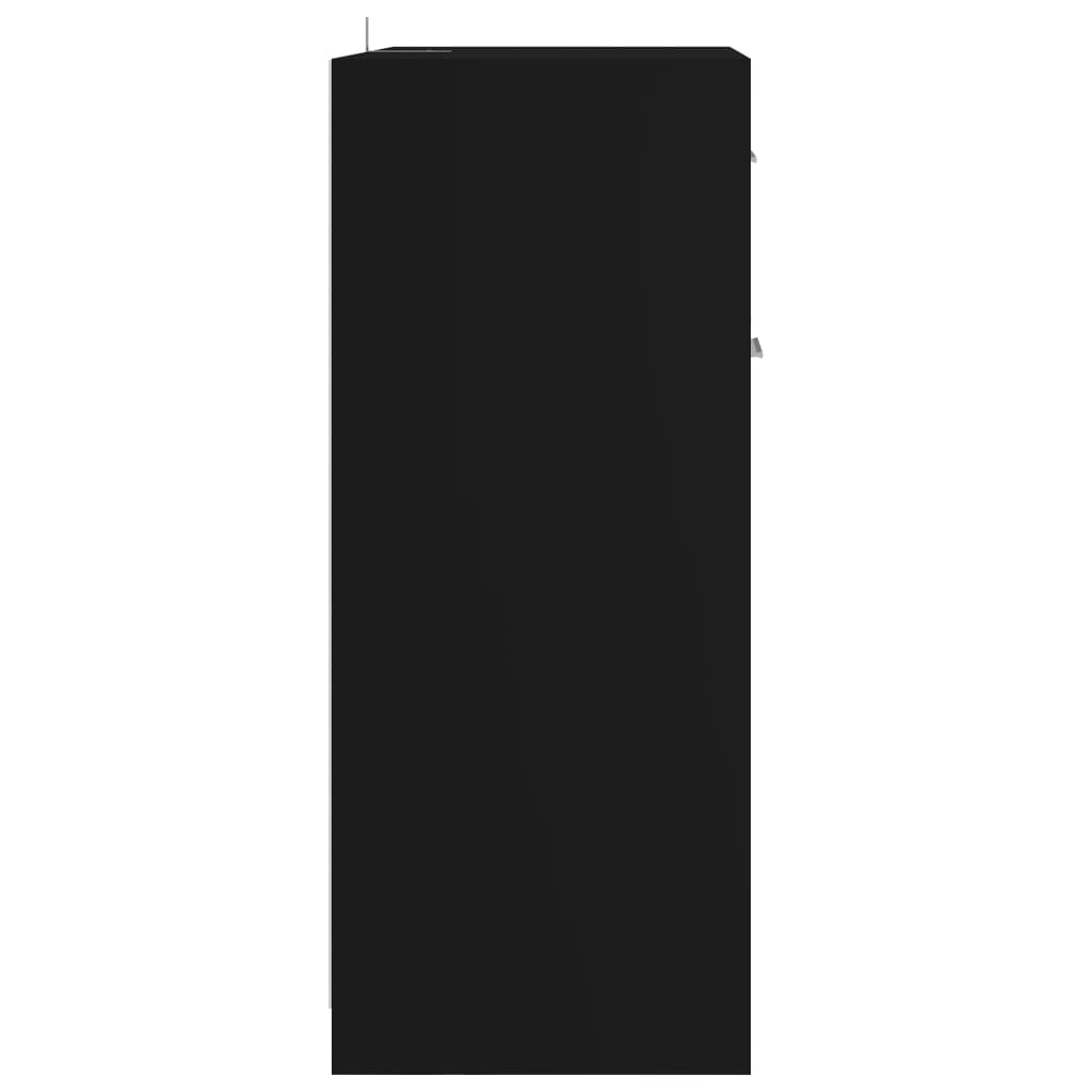 vidaXL Banyo Dolabı Siyah 60x33x80 cm Sunta
