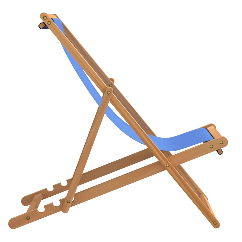 vidaXL Şezlong Sandalye Mavi 56x105x96 cm Tik Ağacı