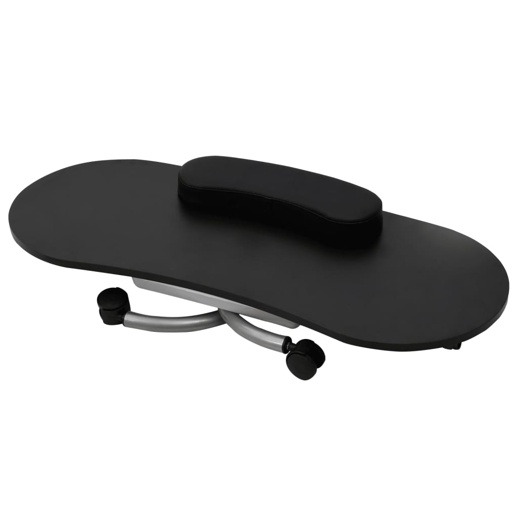 vidaXL Katlanır Manikür Masası Tekerlekli Siyah