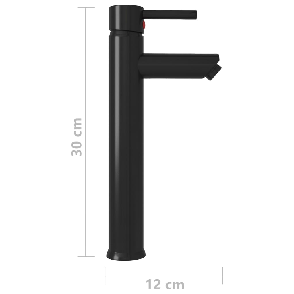 vidaXL Banyo Bataryası Siyah 12x30 cm