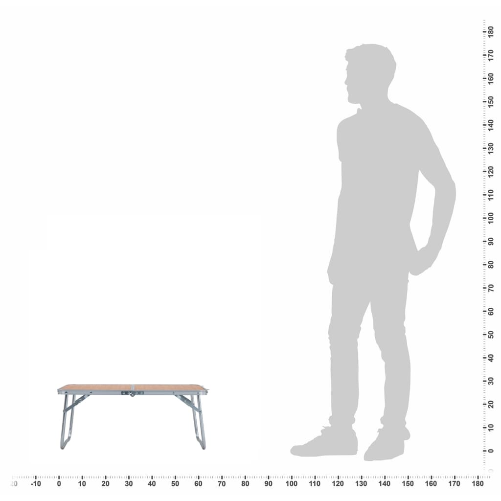 vidaXL Çanta Tipi Katlanır Kamp Masası Kahverengi 60x40 cm Alüminyum