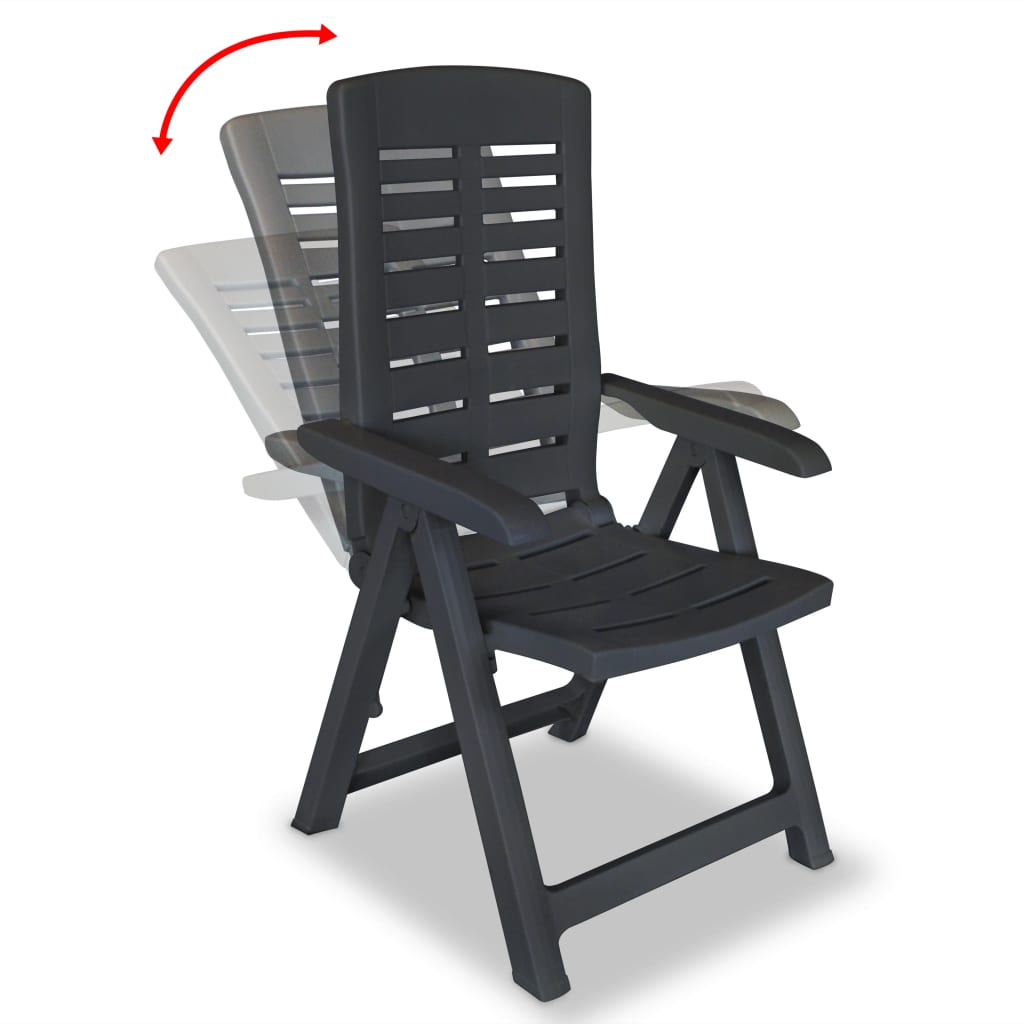 vidaXL Şezlong Sandalye 2 Adet Antrasit Plastik