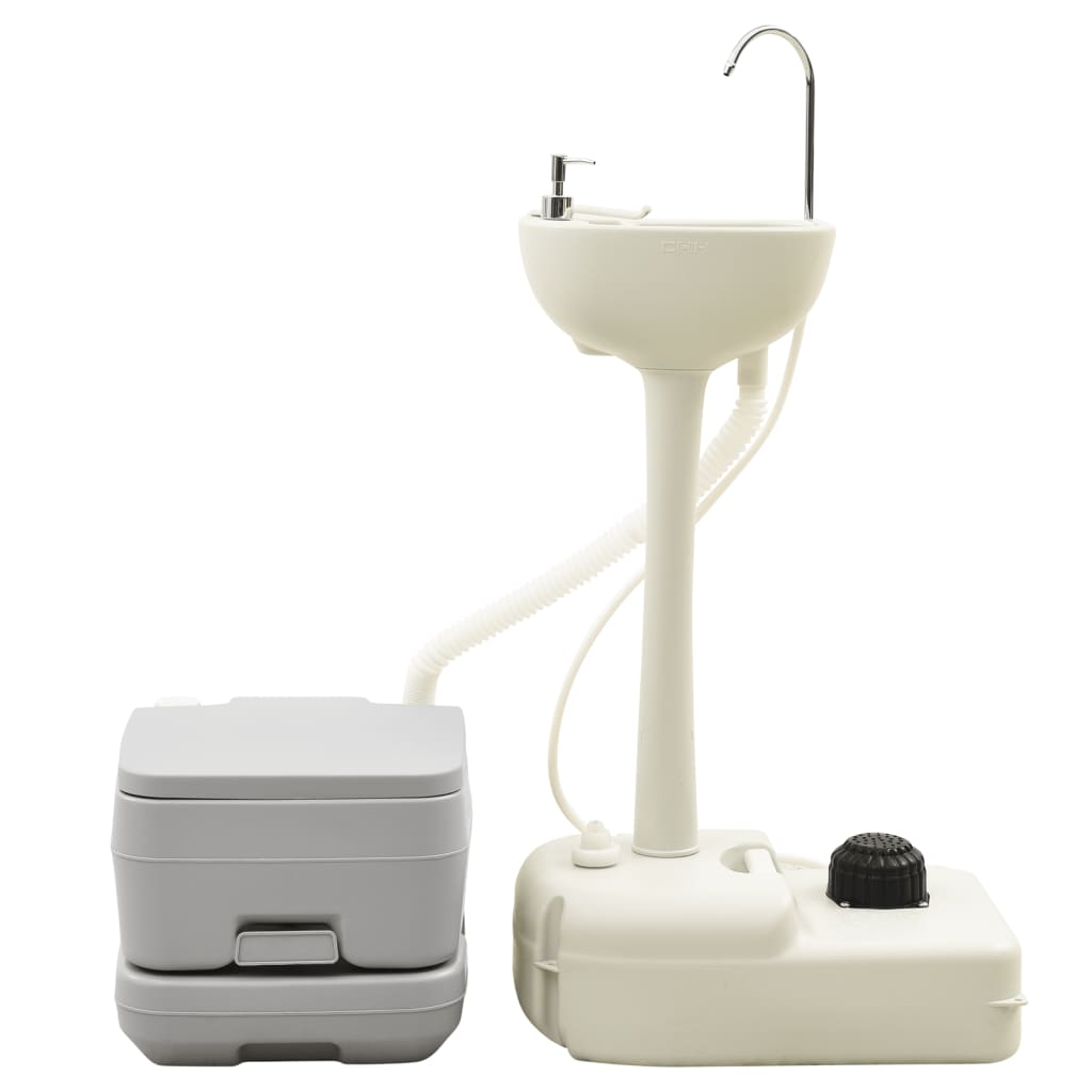 vidaXL Portatif Tuvalet ve Su Tanklı Lavabo Seti