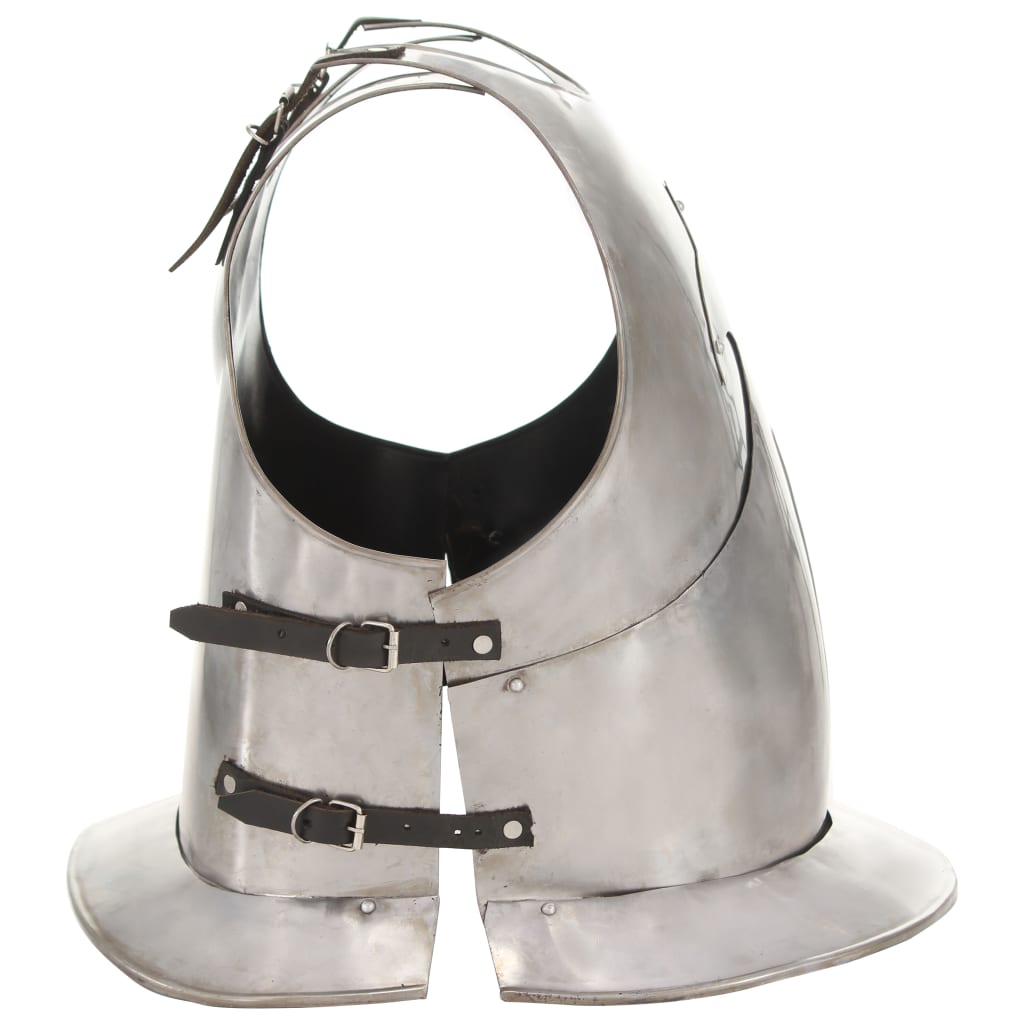 vidaXL Ortaçağ Şövalye Vücut Zırhı Replika LARP Gümüş Rengi Çelik