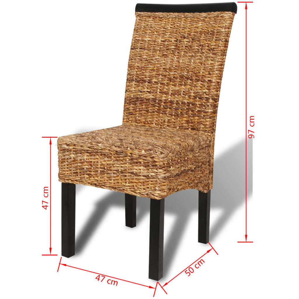 vidaXL Yemek Sandalyesi 2 Adet Abaka ve Masif Mango Ağacı