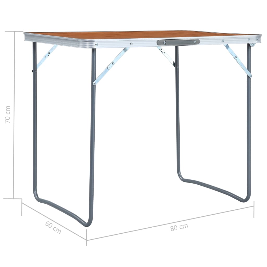 vidaXL Çanta Tipi Katlanır Kamp Masası 80x60 cm Metal