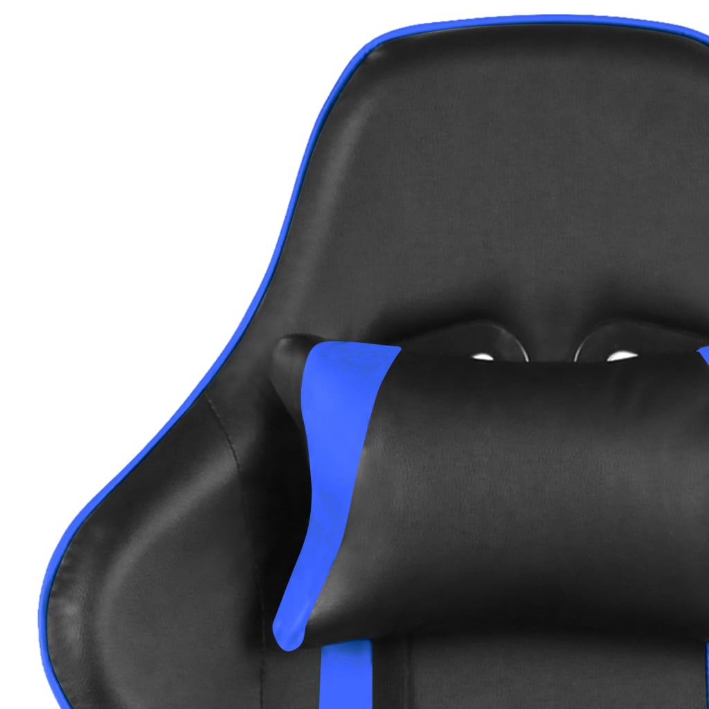vidaXL Ayak Uzatmalı Döner Oyuncu Koltuğu Mavi Siyah PVC