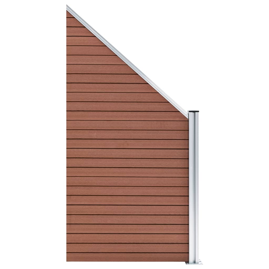 vidaXL Bahçe Çit Seti 8 Kare + 1 Eğimli Panel Kahverengi 1484x186 cm