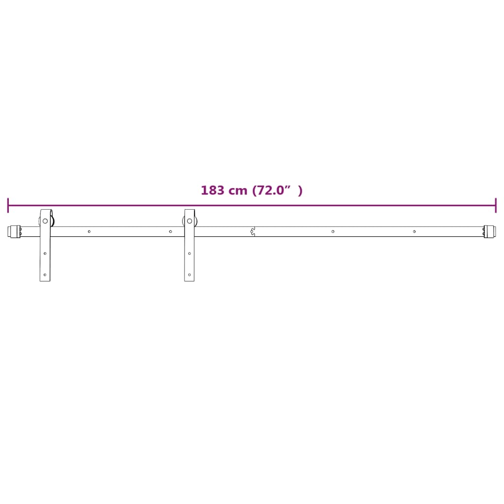 vidaXL Sürgülü Kapı Mekanizması Seti Beyaz 183 cm Çelik