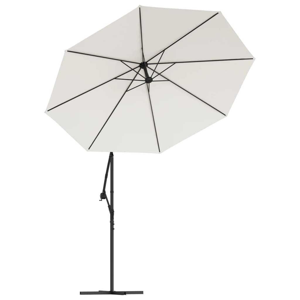 vidaXL Yandan Gövdeli Şemsiye için Yedek Kumaş Kum Beyazı 300 cm