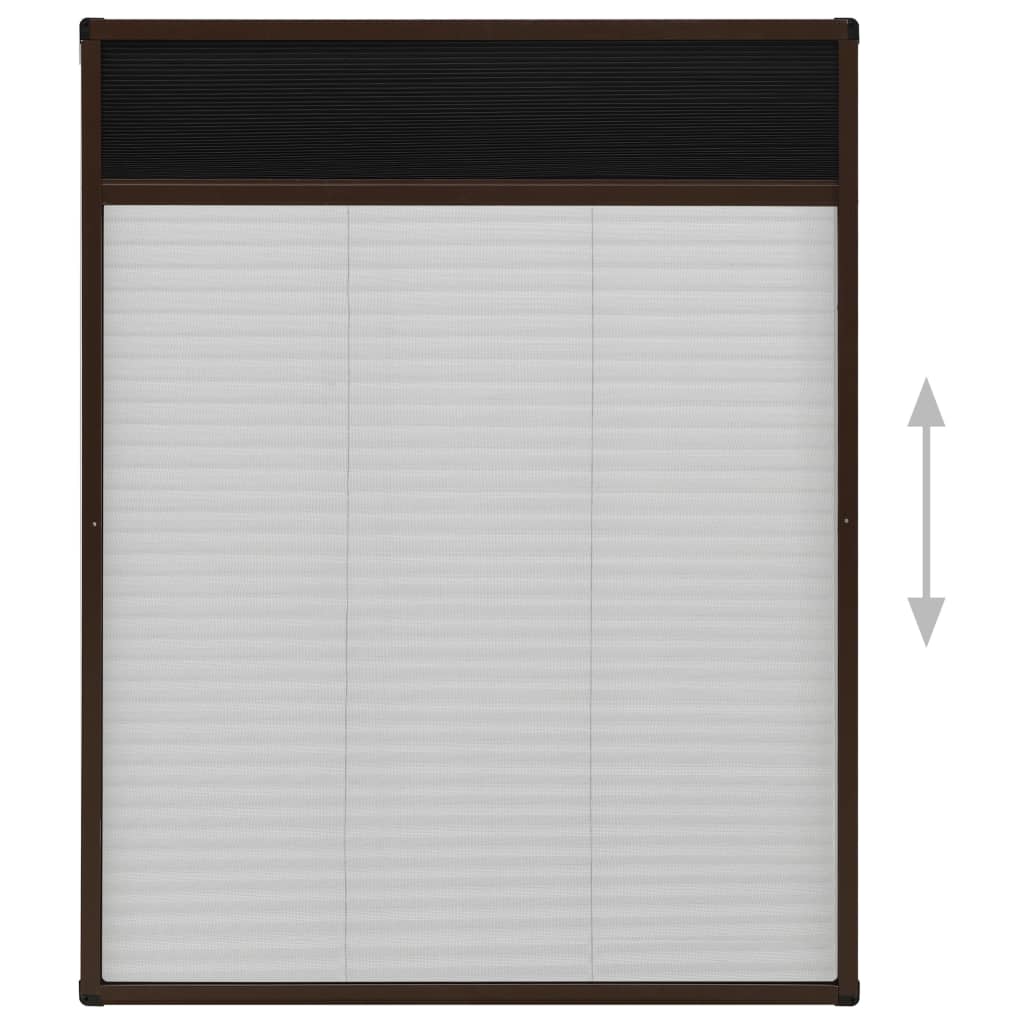 vidaXL Akordiyon Pencere Sinekliği Kahverengi 80x100 cm Alüminyum